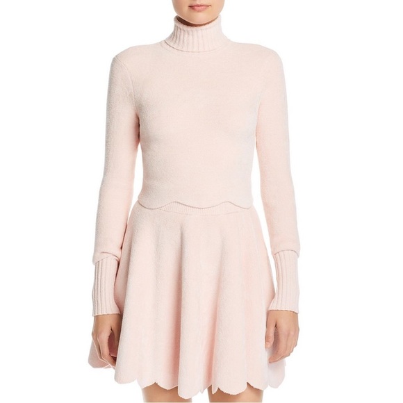 Ronny Kobo • Vidette Scalloped Skirt pink velour skater mini full flared ballet - Picture 3 of 10